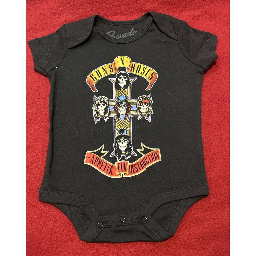 Baby 0 3 6 M GUNS N' ROSES cd APPETITE FOR DESTRUCTION Official ONE PIECE Shirt